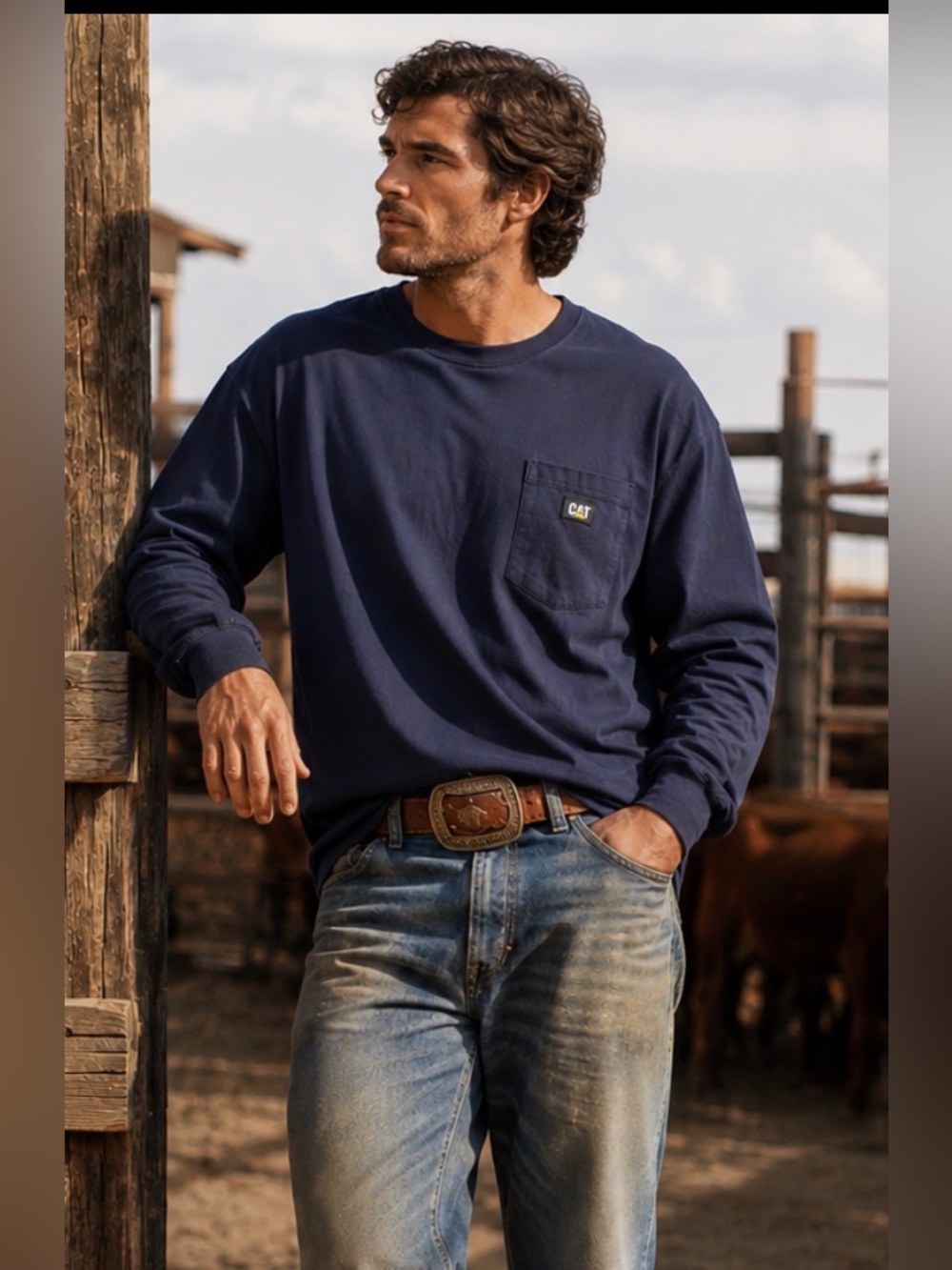 Caterpillar Long Sleeve Pocket TShirt